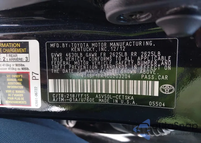 4T1BF1FK1CU203204: 42520494