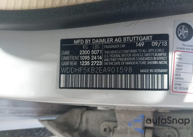 WDDHF5KB2EA901598: 42521799