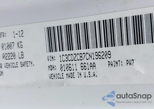 1C3CDZCB7CN196209: 42521836