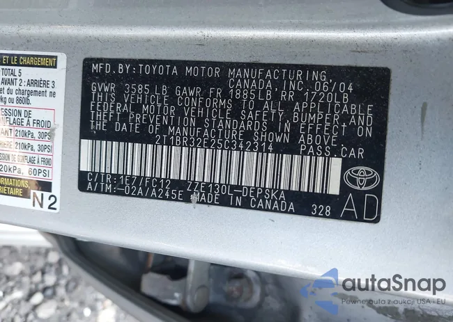 2T1BR32E25C342314: 42521838