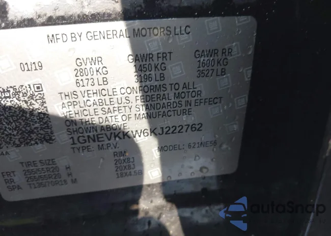 1GNEVKKW6KJ222762: 42521281