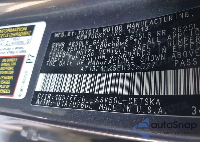 4T1BF1FK5EU335577: 42522633