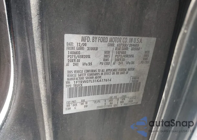 1FTRW07L31KA17614: 42522640