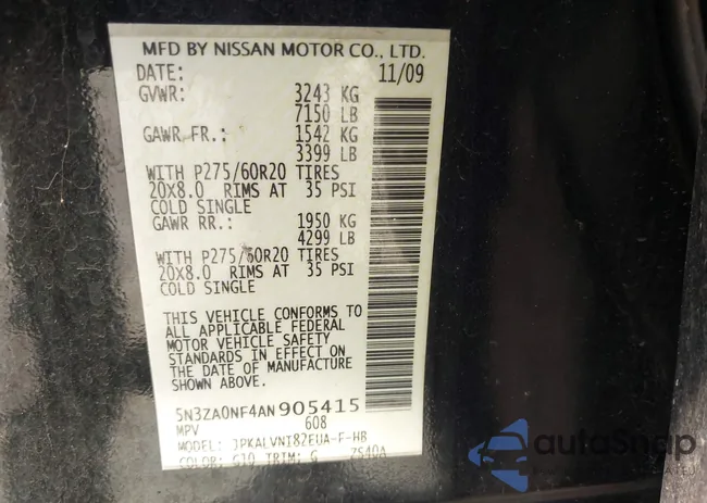 5N3ZA0NF4AN905415: 42523019