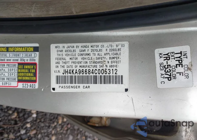 JH4KA96684C005312: 42523137