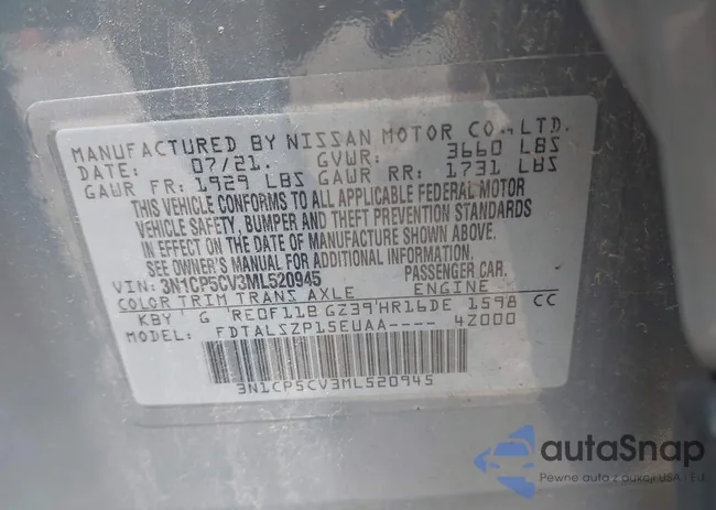 3N1CP5CV3ML520945: 42522317