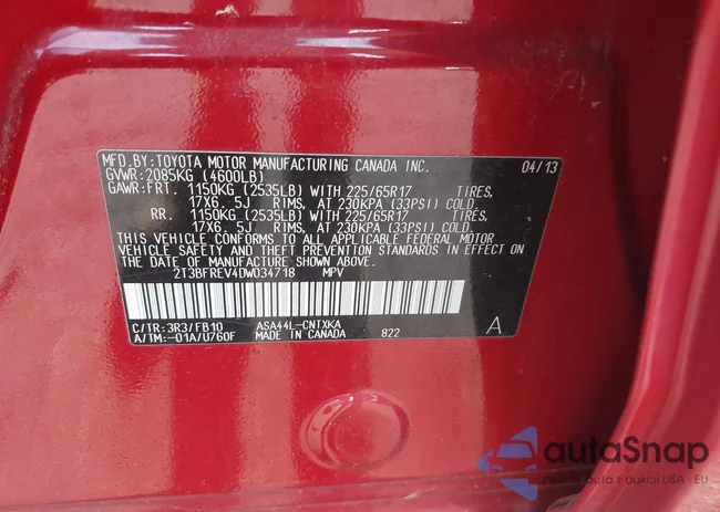 2T3BFREV4DW034718: 42522511