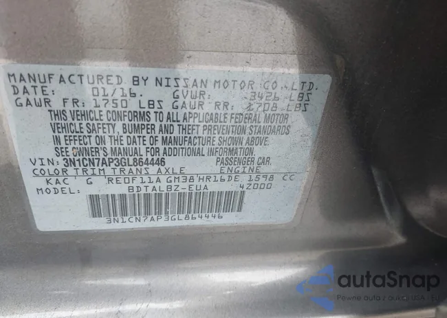 3N1CN7AP3GL864446: 42523730