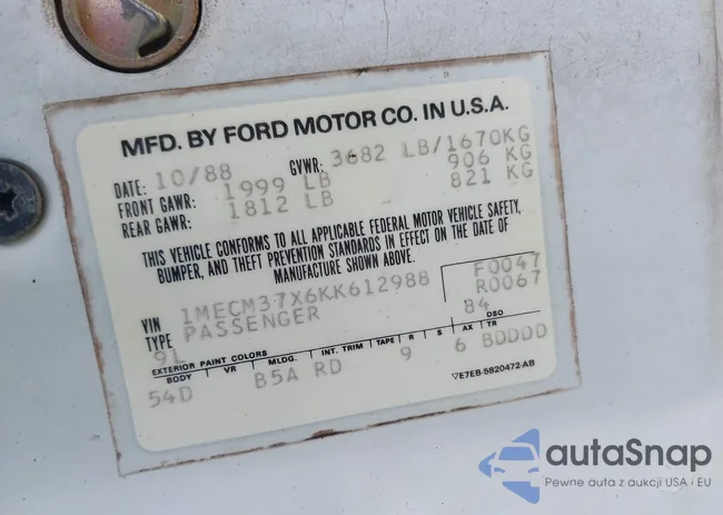 1MECM37X6KK612988: 42523754