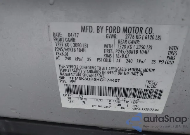 1FM5K8BH5HGC74407: 42523807