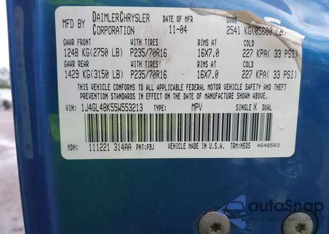 1J4GL48K55W553213: 42523855