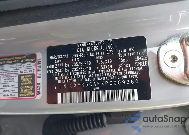 5XYK5CAFXPG009260: 42523940