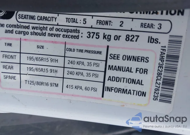 1FAHP3E28CL276235: 42523957