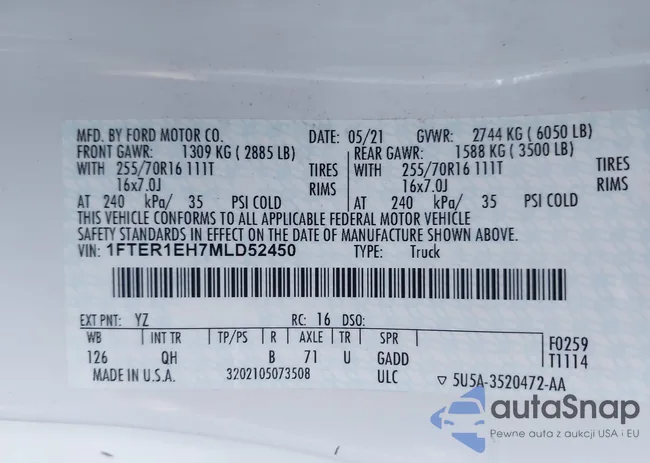 1FTER1EH7MLD52450: 42523983