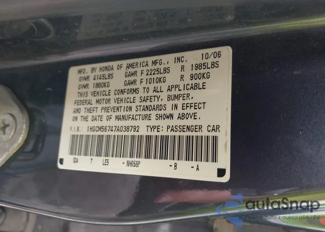 1HGCM56747A038792: 42524040