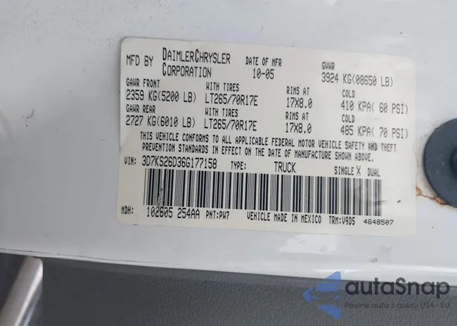 3D7KS26D36G177158: 42524066