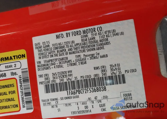 1FA6P8CF2F5368038: 42524123