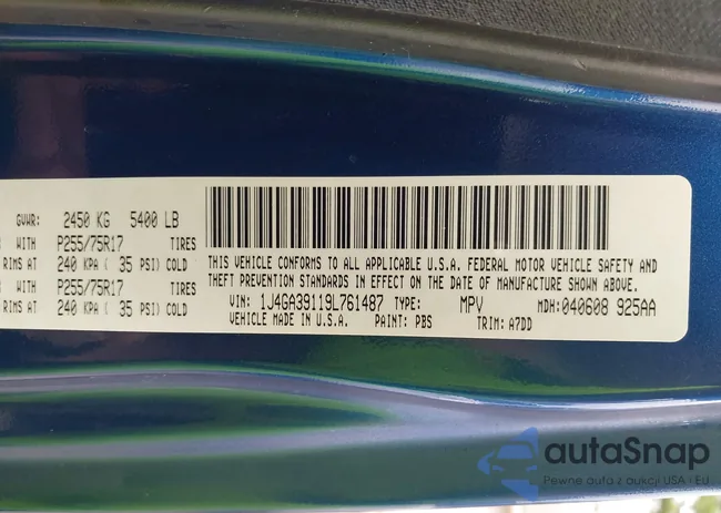 1J4GA39119L761487: 42524178