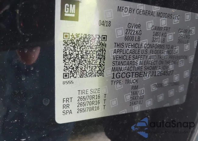 1GCGTBEN7J1264527: 42523199