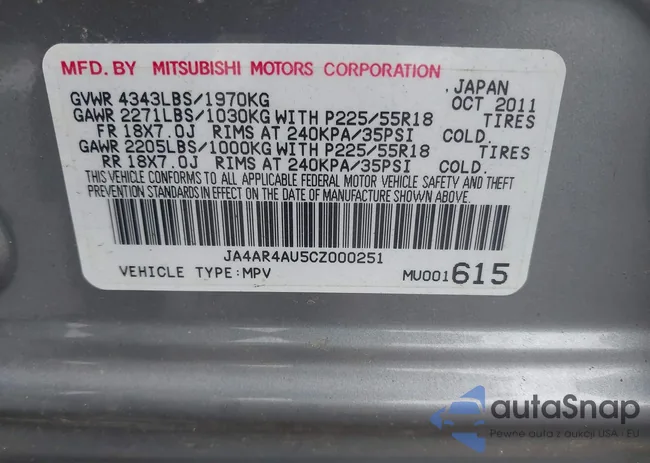 JA4AR4AU5CZ000251: 42523252