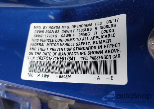 19XFC1F71HE017341: 42523280