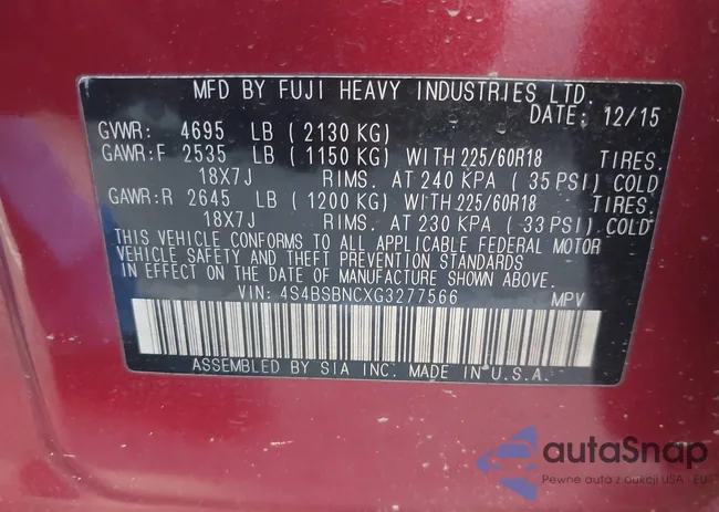 4S4BSBNCXG3277566: 42523343