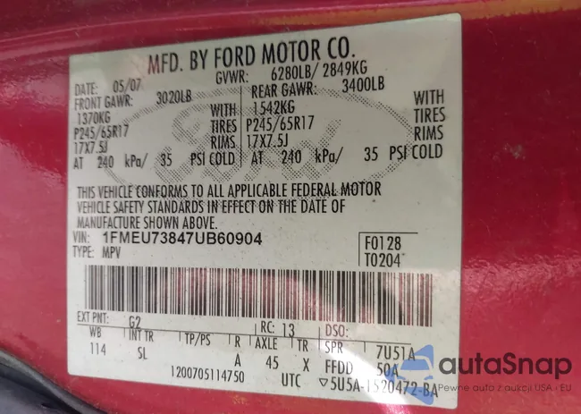 1FMEU73847UB60904: 42523352