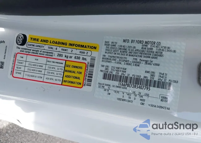 1FA6P8CF2R5407795: 42523422