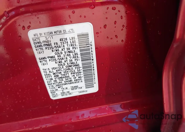 JN8AS5MV4BW292614: 42523457