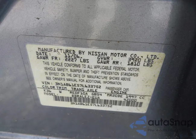 3N1AB61E57L633752: 42523520