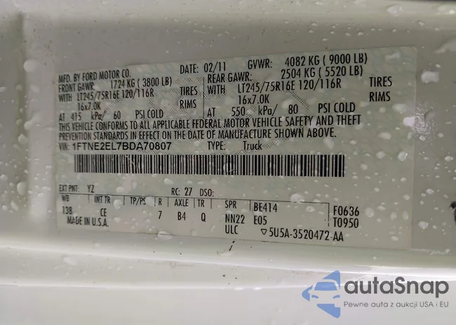 1FTNE2EL7BDA70807: 42523532