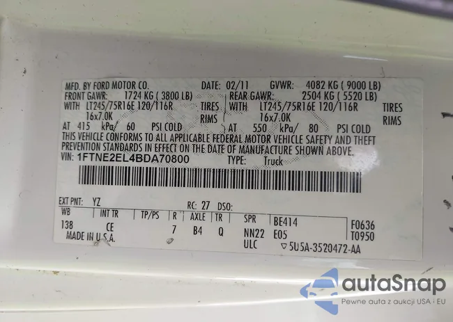 1FTNE2EL4BDA70800: 42523533