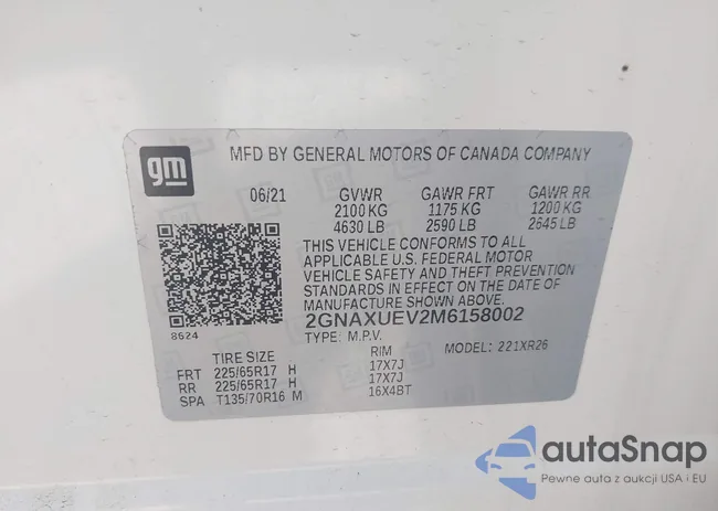 2GNAXUEV2M6158002: 42524614