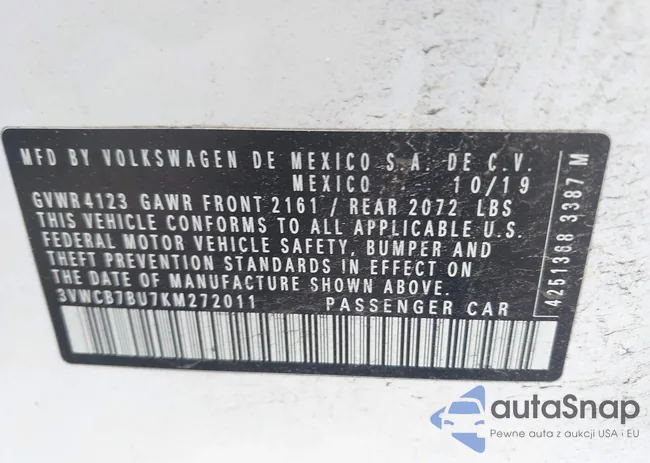 3VWCB7BU7KM272011: 42524616