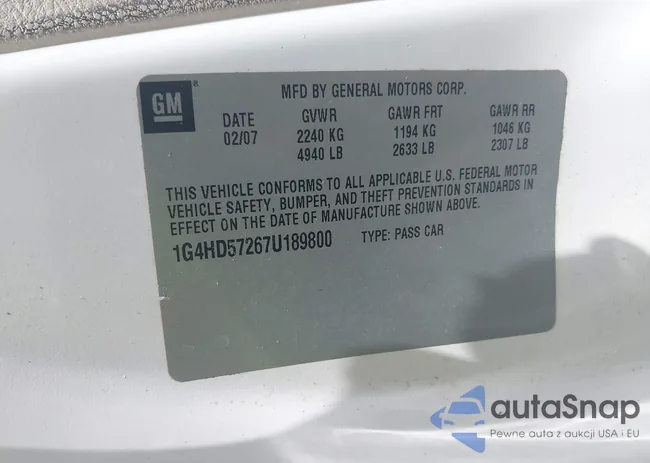 1G4HD57267U189800: 42525002