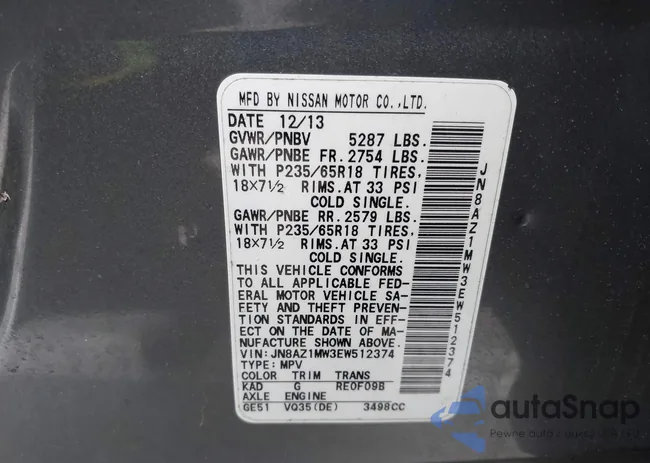 JN8AZ1MW3EW512374: 42524210