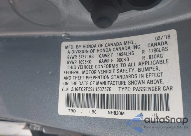 2HGFC2F59JH537576: 42524336