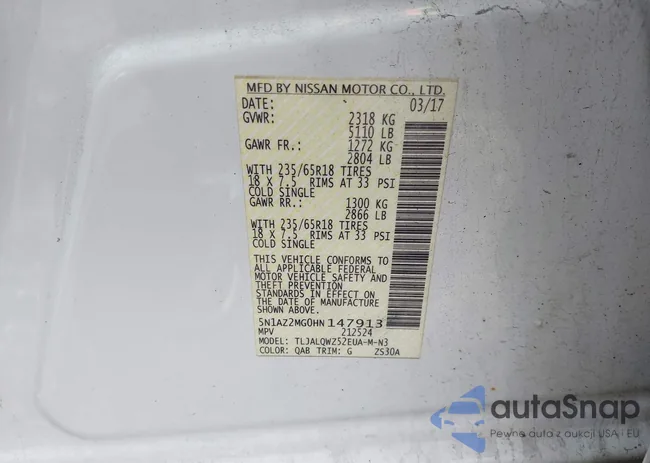 5N1AZ2MG0HN147913: 42524401