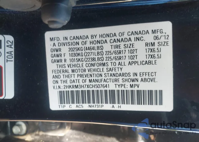 2HKRM3H7XCH507641: 42525624