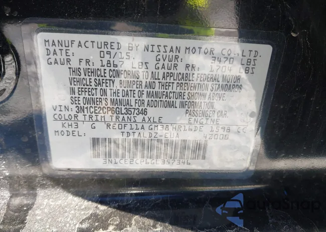 3N1CE2CP6GL357346: 42525856