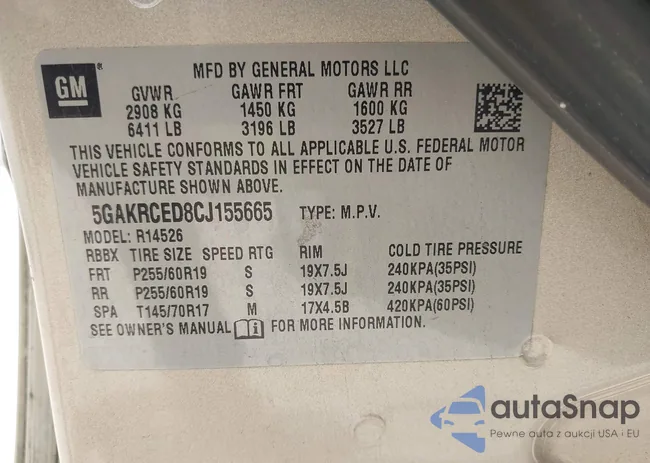 5GAKRCED8CJ155665: 42525965