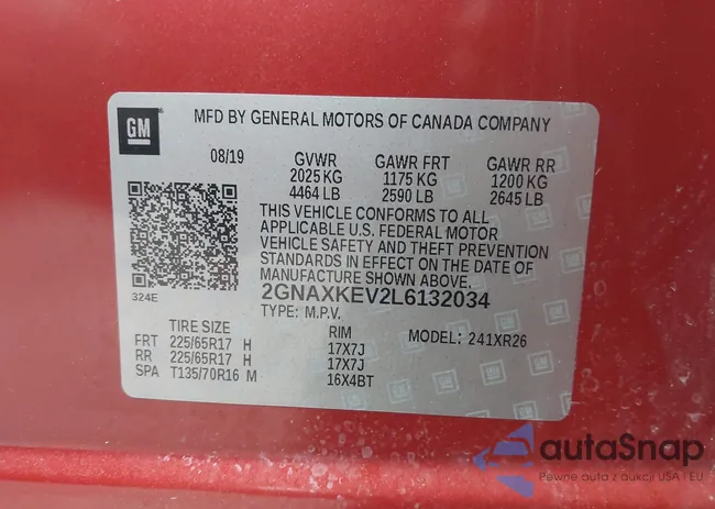 2GNAXKEV2L6132034: 42525983