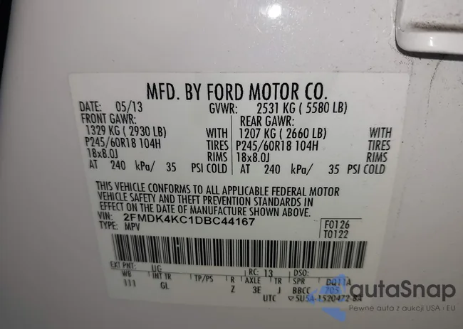 2FMDK4KC1DBC44167: 42526181