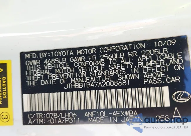 JTHBB1BA7A2008681: 42525217