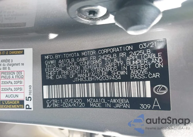 JTHX3JBH7M2039434: 42525257