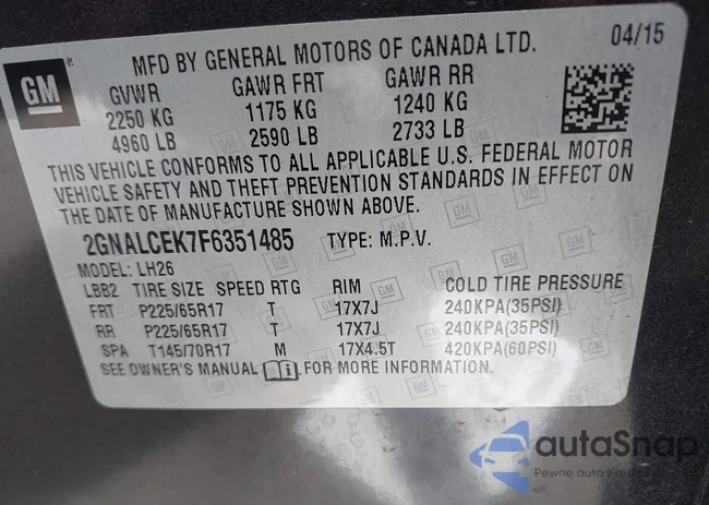 2GNALCEK7F6351485: 42525305