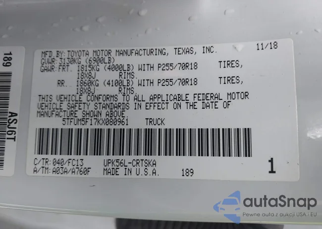 5TFUM5F17KX080961: 42525320