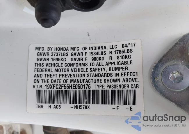 19XFC2F56HE050176: 42525332