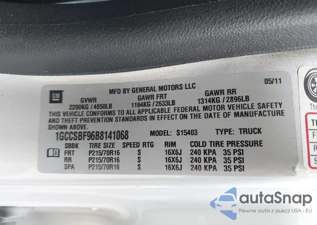 1GCCSBF96B8141068: 42526752