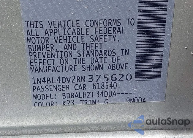 1N4BL4DV2RN375620: 42526830